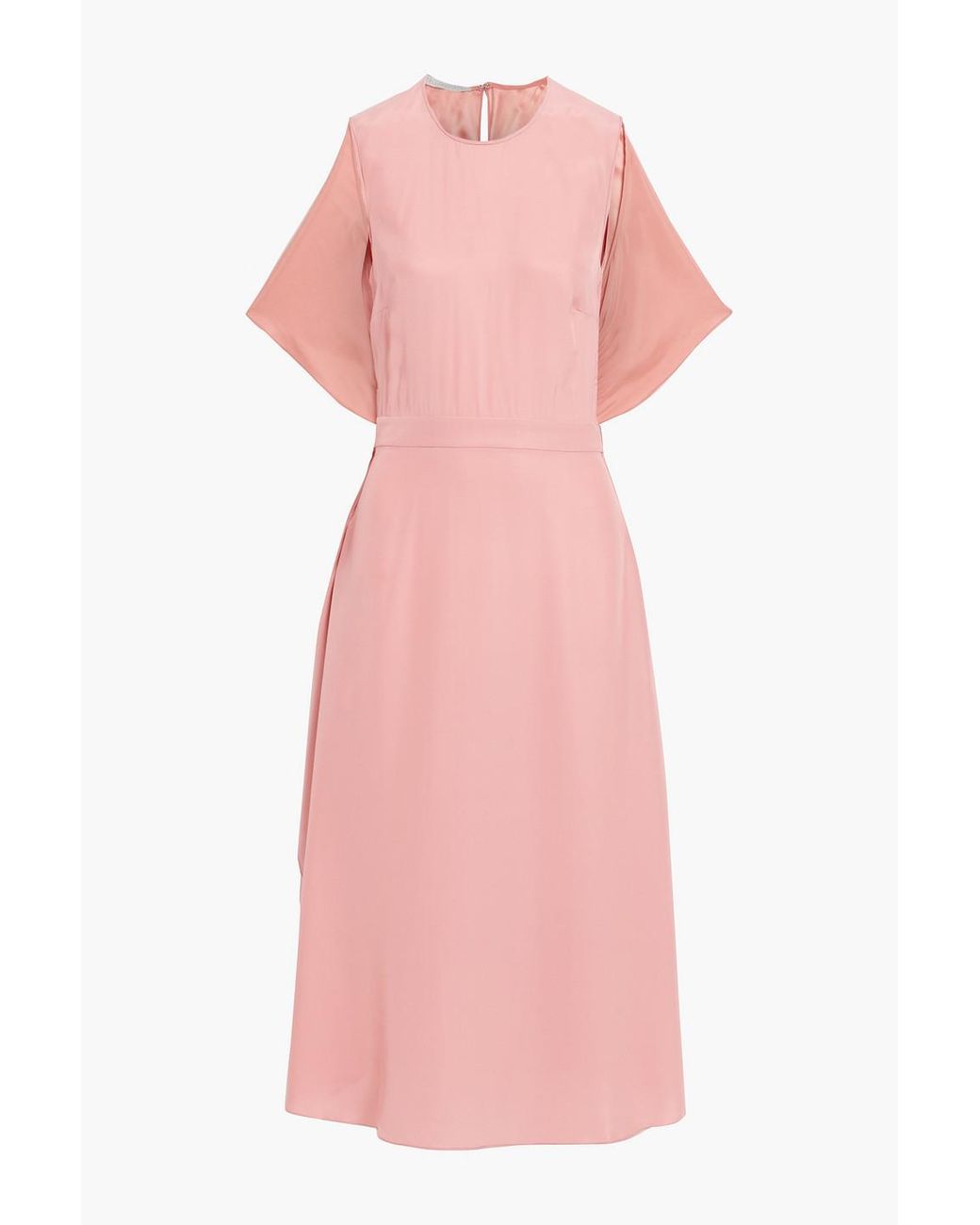 Stella McCartney Rosa Cape-effect Draped Silk-satin Midi Dress in Pink ...