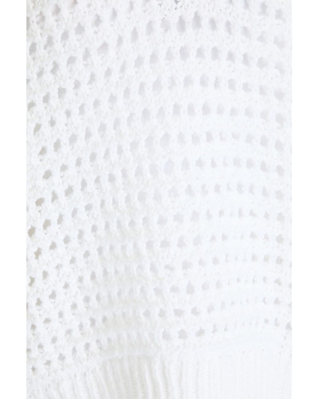 NAADAM White Pointelle-knit Cotton Polo Sweater