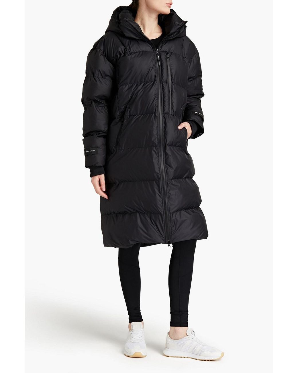 adidas By Stella McCartney Logo-appliquéd Quilted Recycled Shell Hooded  Coat in Black | Lyst Canada