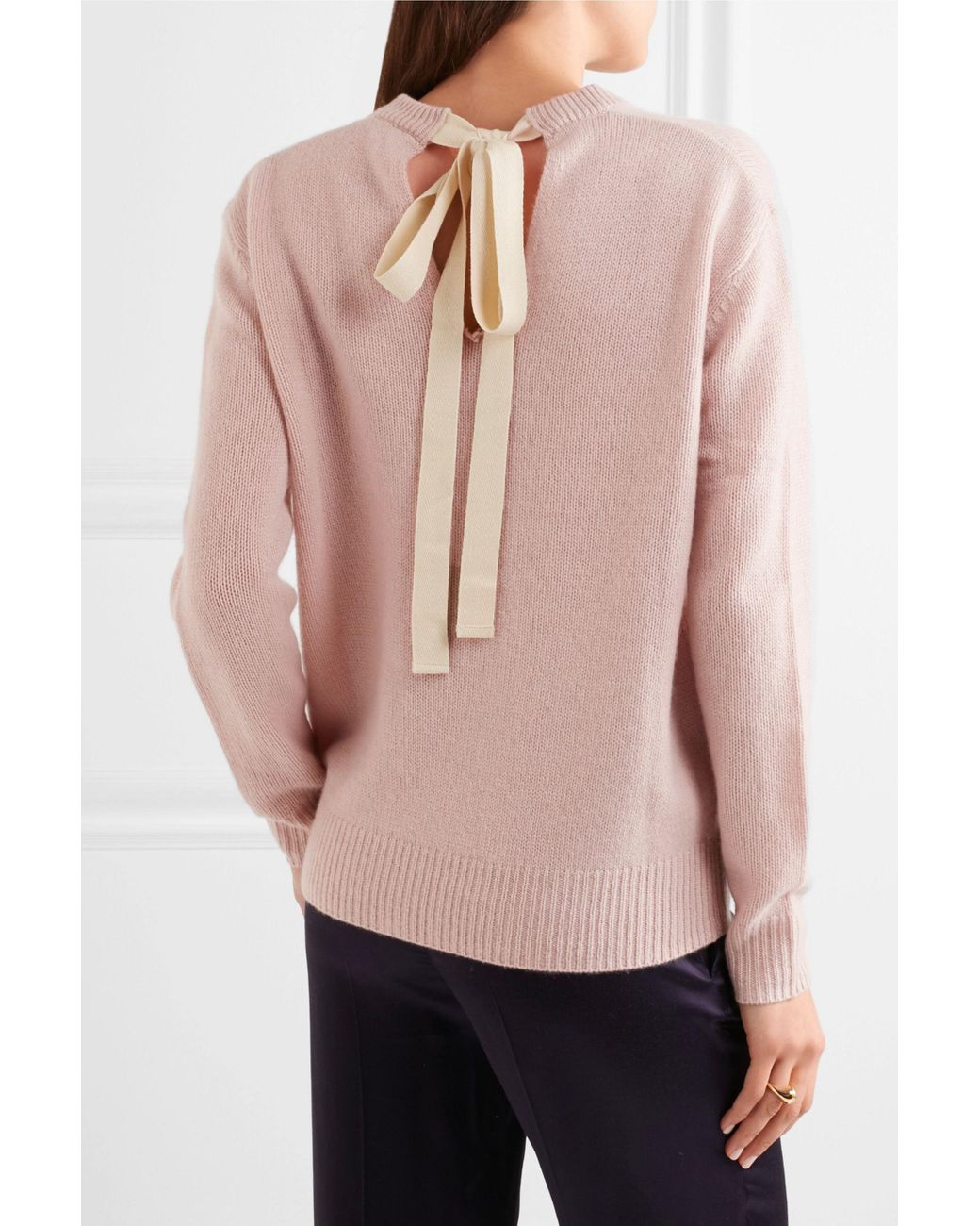 JOSEPH Tie-back Cashmere Sweater in Pink | Lyst Canada
