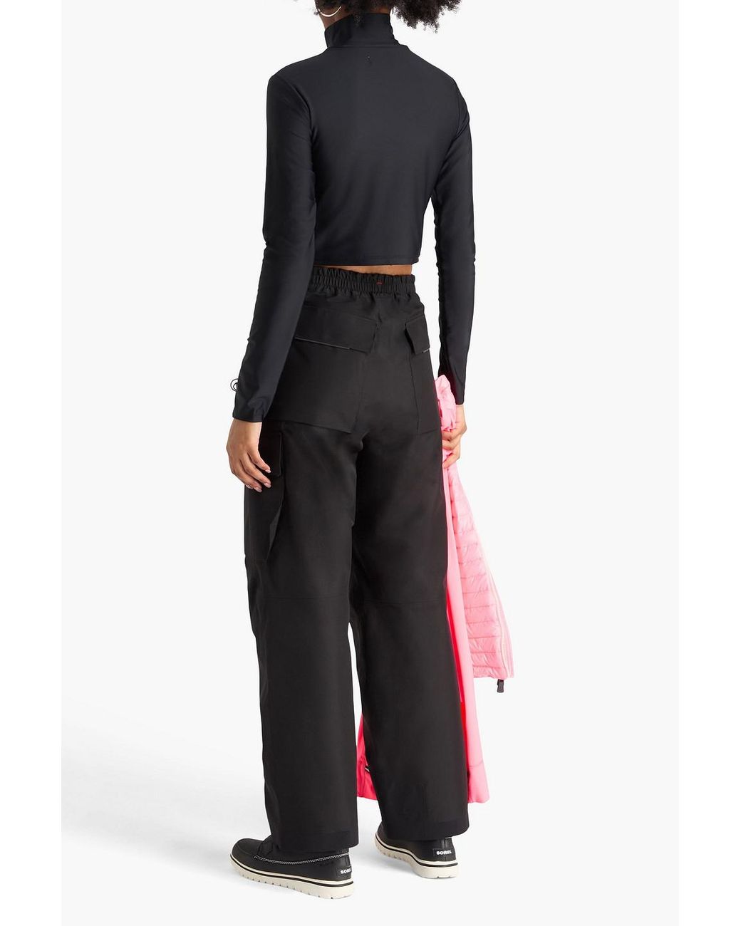 Moncler Black Printed Shell Ski Pants