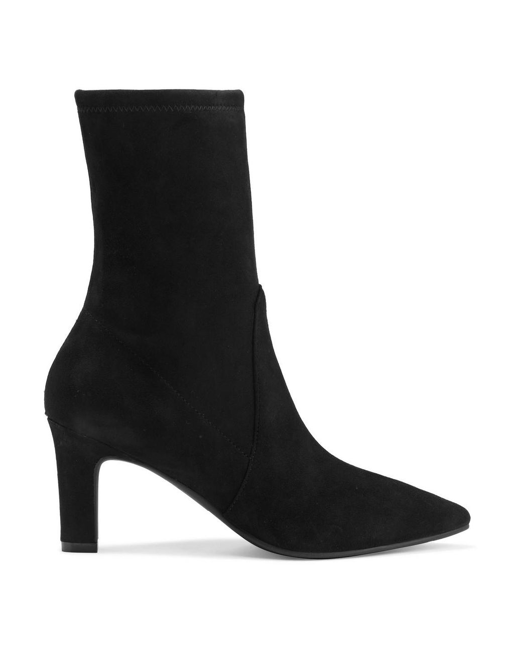 Stuart Weitzman Brandie Stretchsuede Sock Boots in Black Lyst