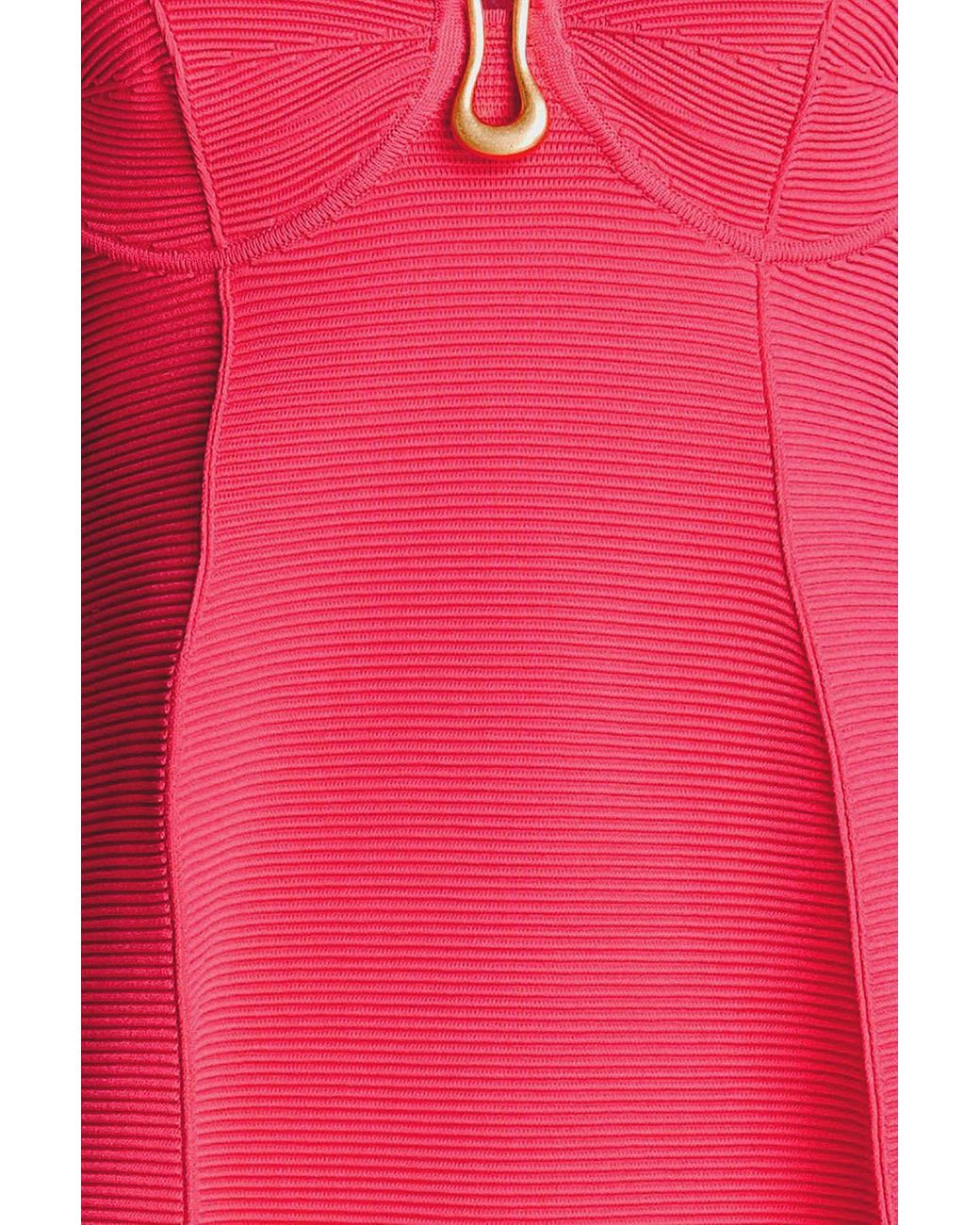 Aje. Cast Embellished Ribbed-knit Mini Dress in Pink | Lyst