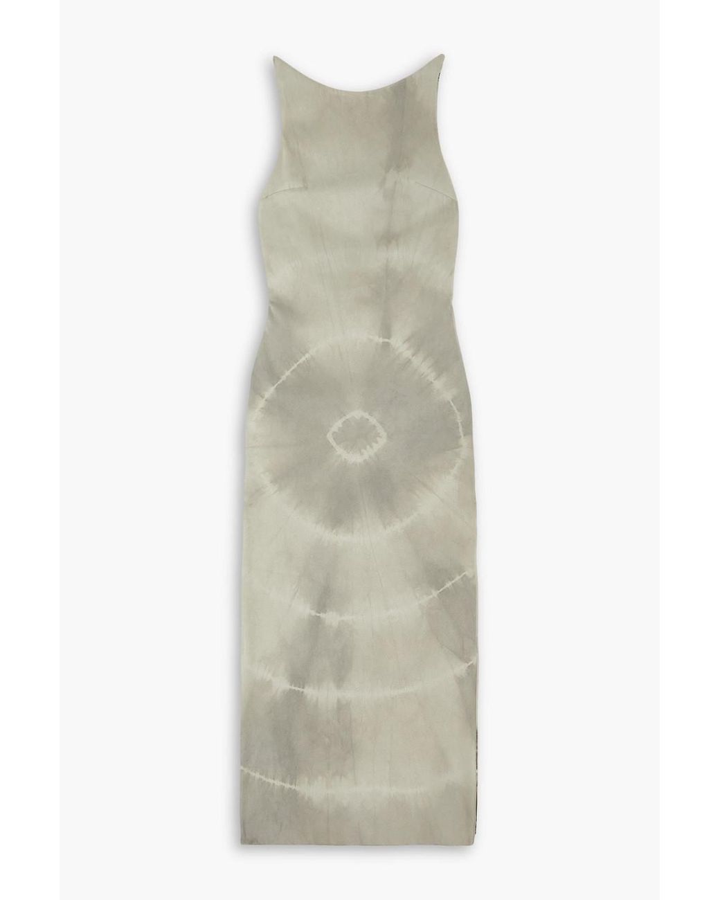 Conner Ives White Open-back Tie-dyed Faux Suede Midi Dress