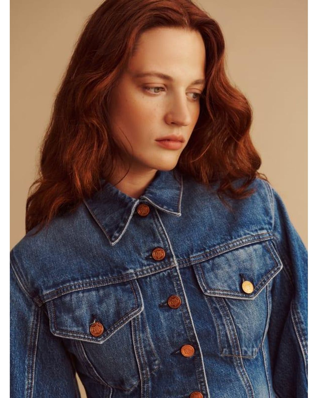 Tapered denim jacket best sale