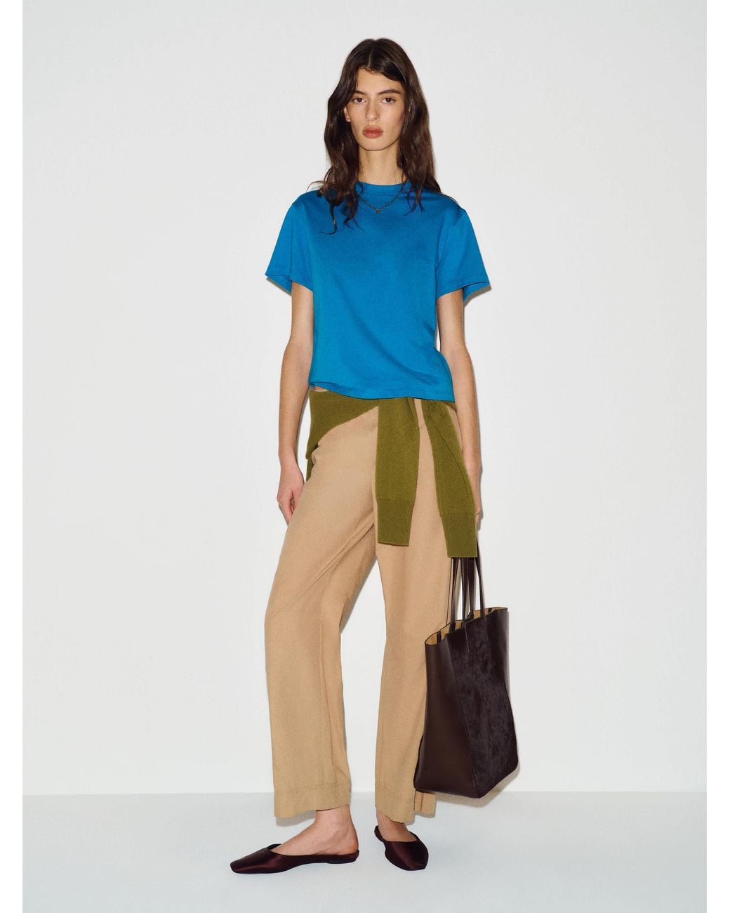Reformation Blue Rowan Crew T-Shirt