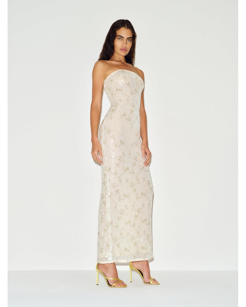 Reformation Gray Ellison Knit Dress Sequin