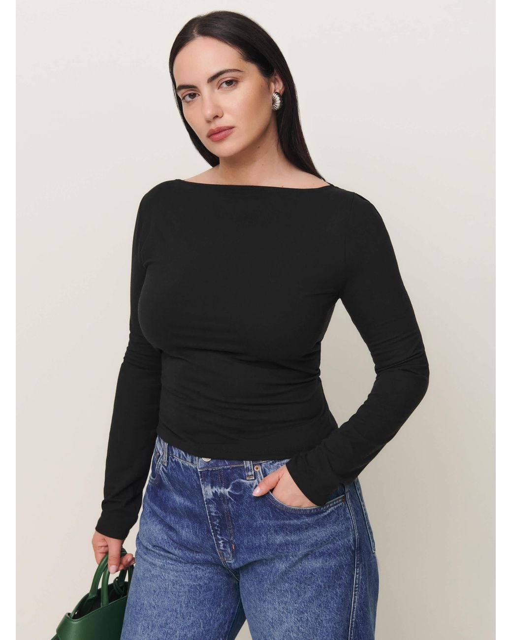 Reformation Blue Wiley Knit Top Es