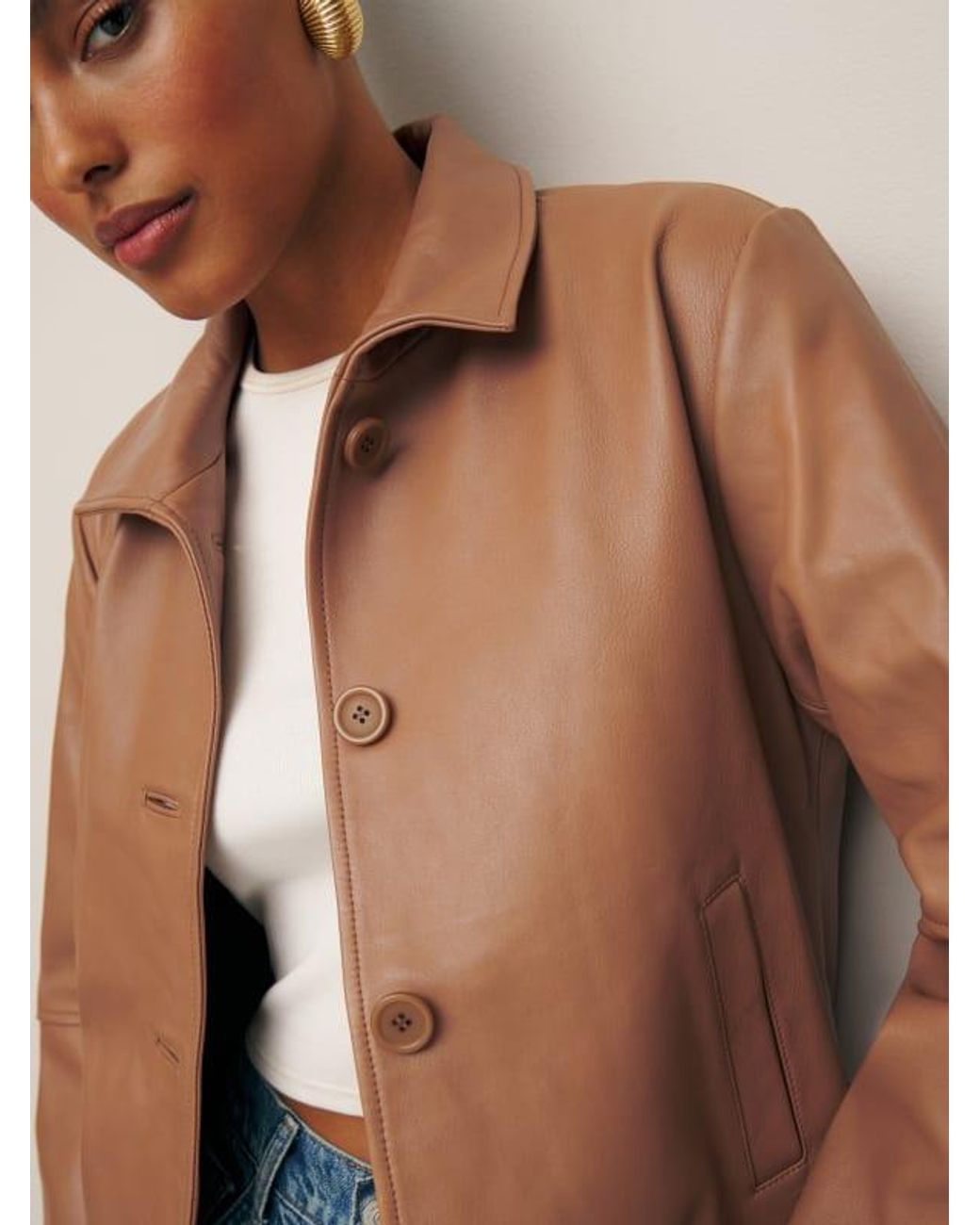 Veda Bowery Slim Leather Blazer