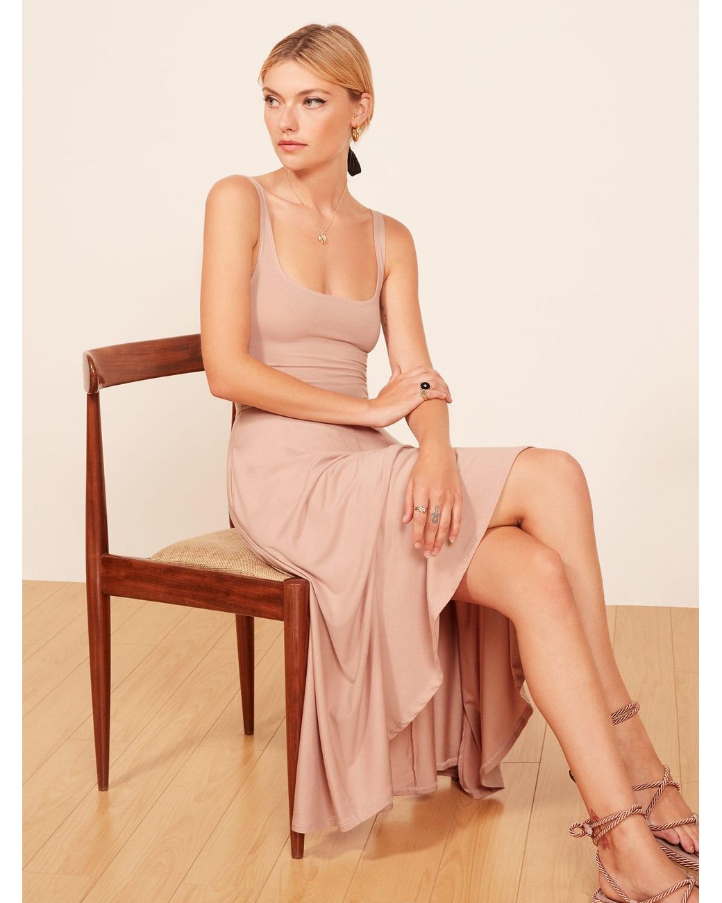 Rou midi fit top & flare dress