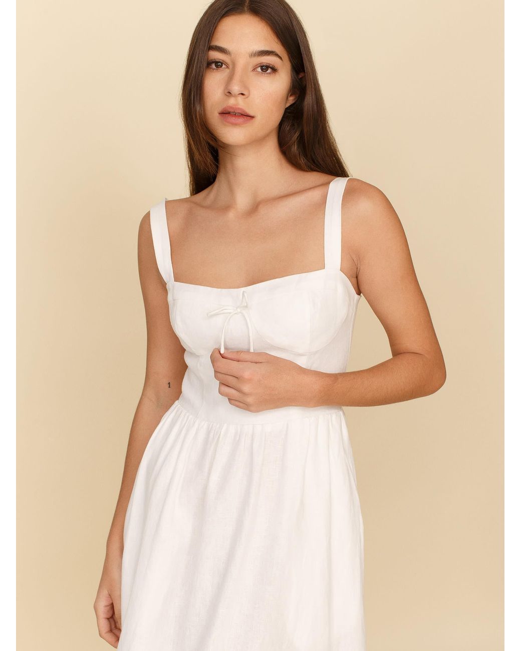 Reformation Maegan Linen Dress in White Lyst