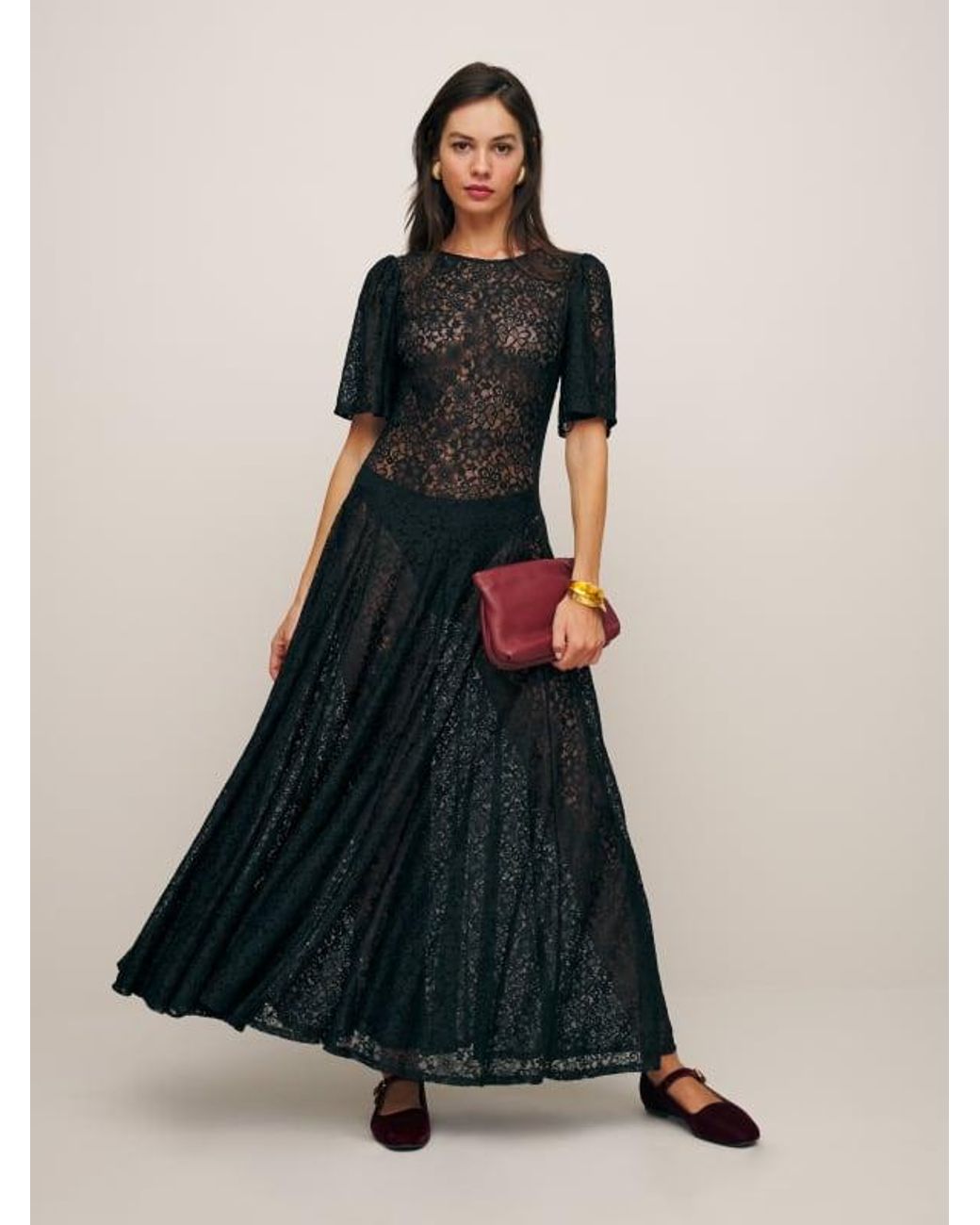 Reformation Waller Knit Dress in Black | Lyst