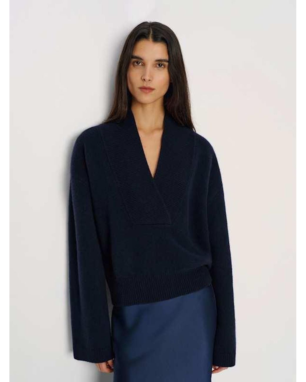 Reformation Blue Easton Cashmere Sweater