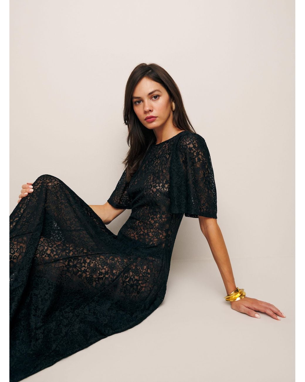 Reformation Waller Knit Dress in Black | Lyst