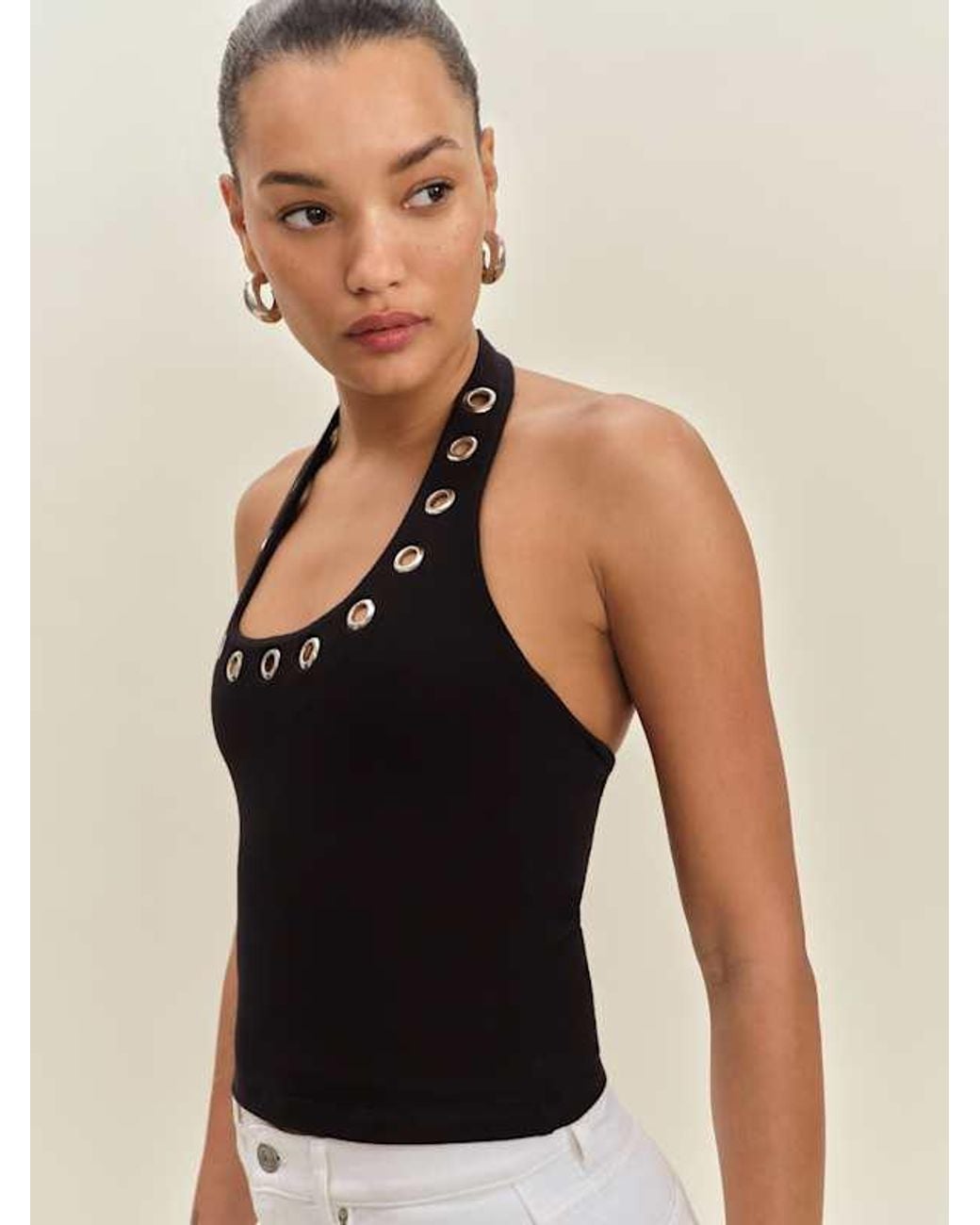 Reformation Black Sonny Knit Top
