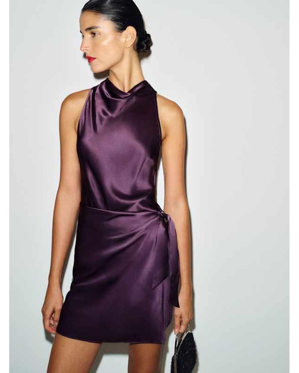 Reformation Purple Stelliana Silk Dress