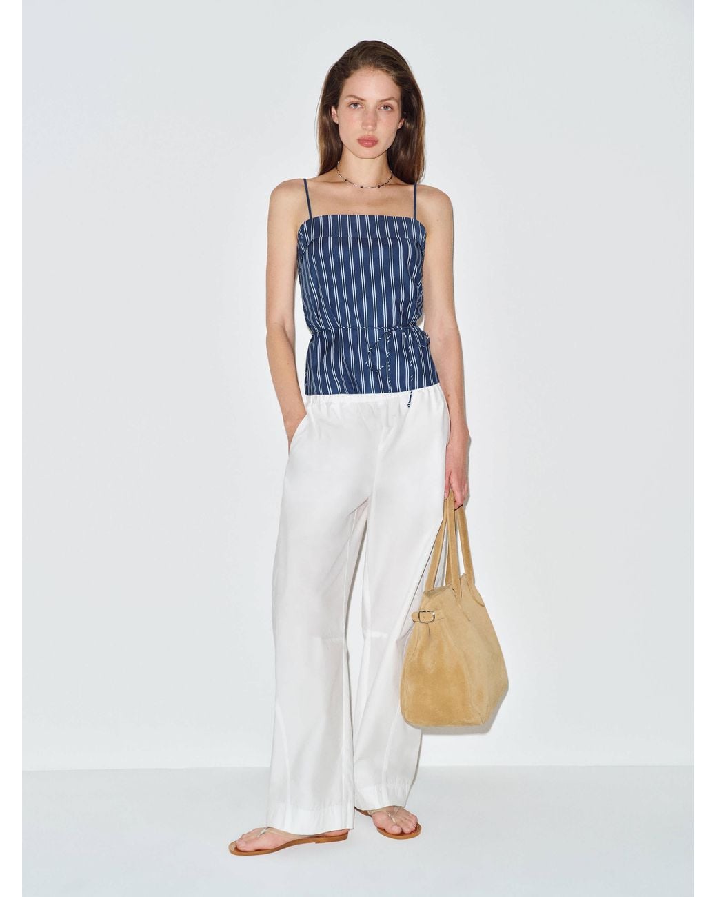 Reformation White Agusta Top French Stripe 0