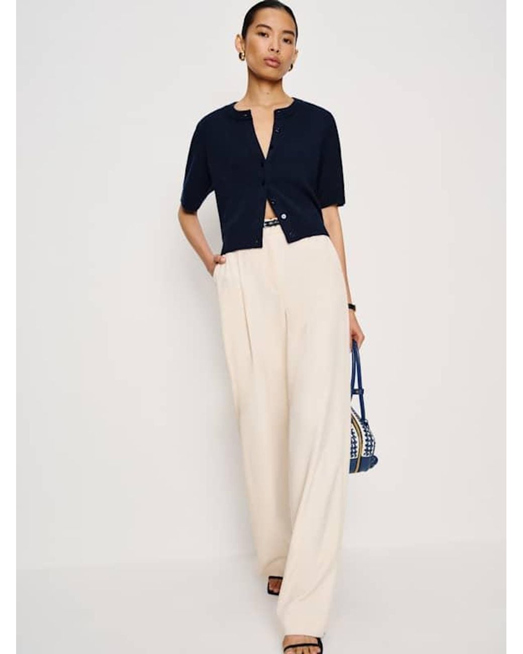 Reformation Blue Maude Cashmere Cardigan