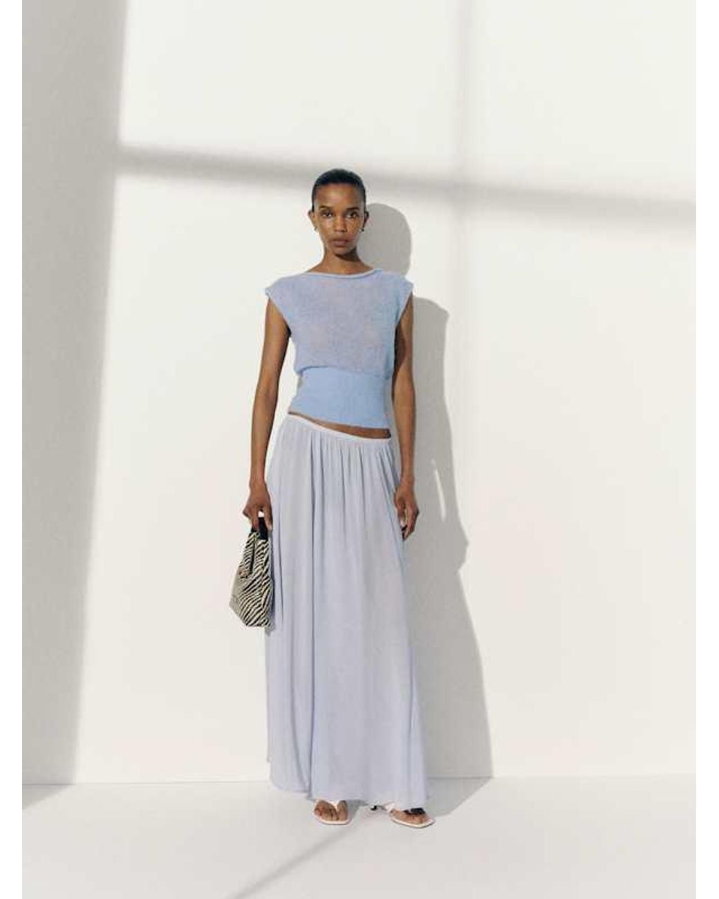Reformation Gray Rhiannon Sheer Alpaca Sweater Top