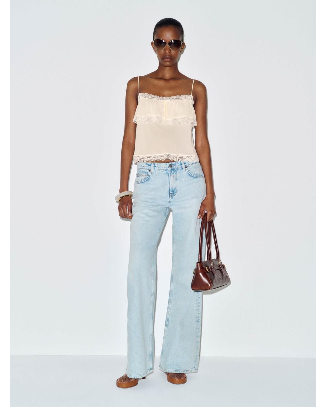 Reformation White Masiey Top Lace