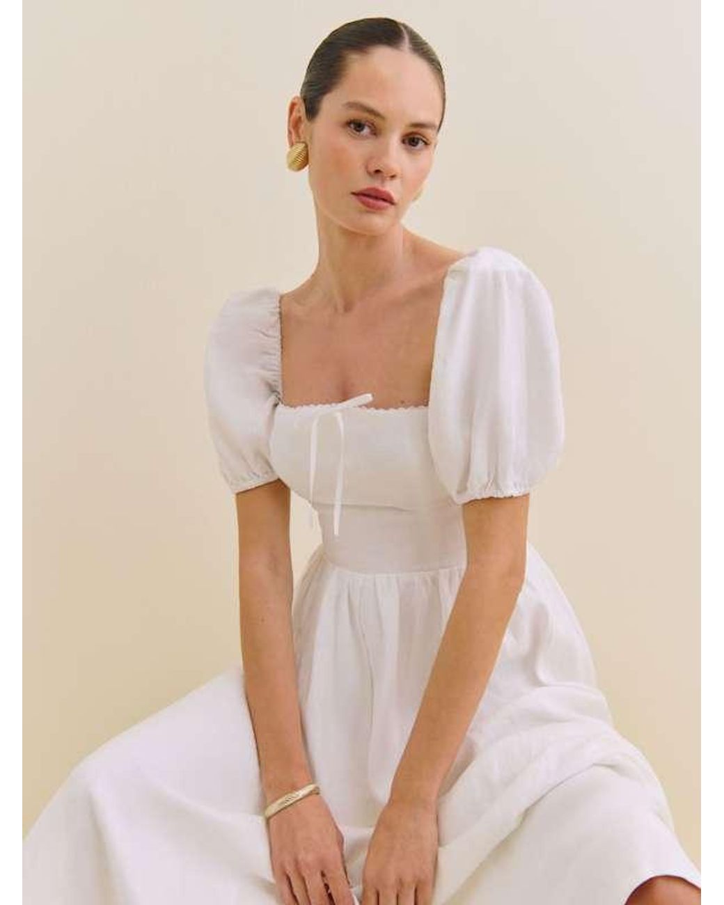apricot linen dress Casual Apricot Short Sleeve Dress - Maxi Dresses main image 0