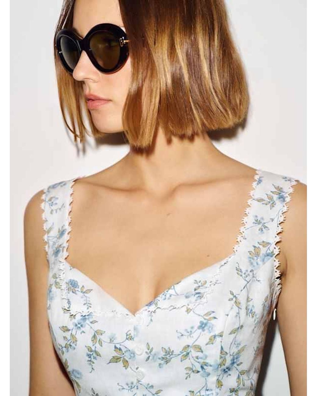 Reformation White Viola Linen Top 0