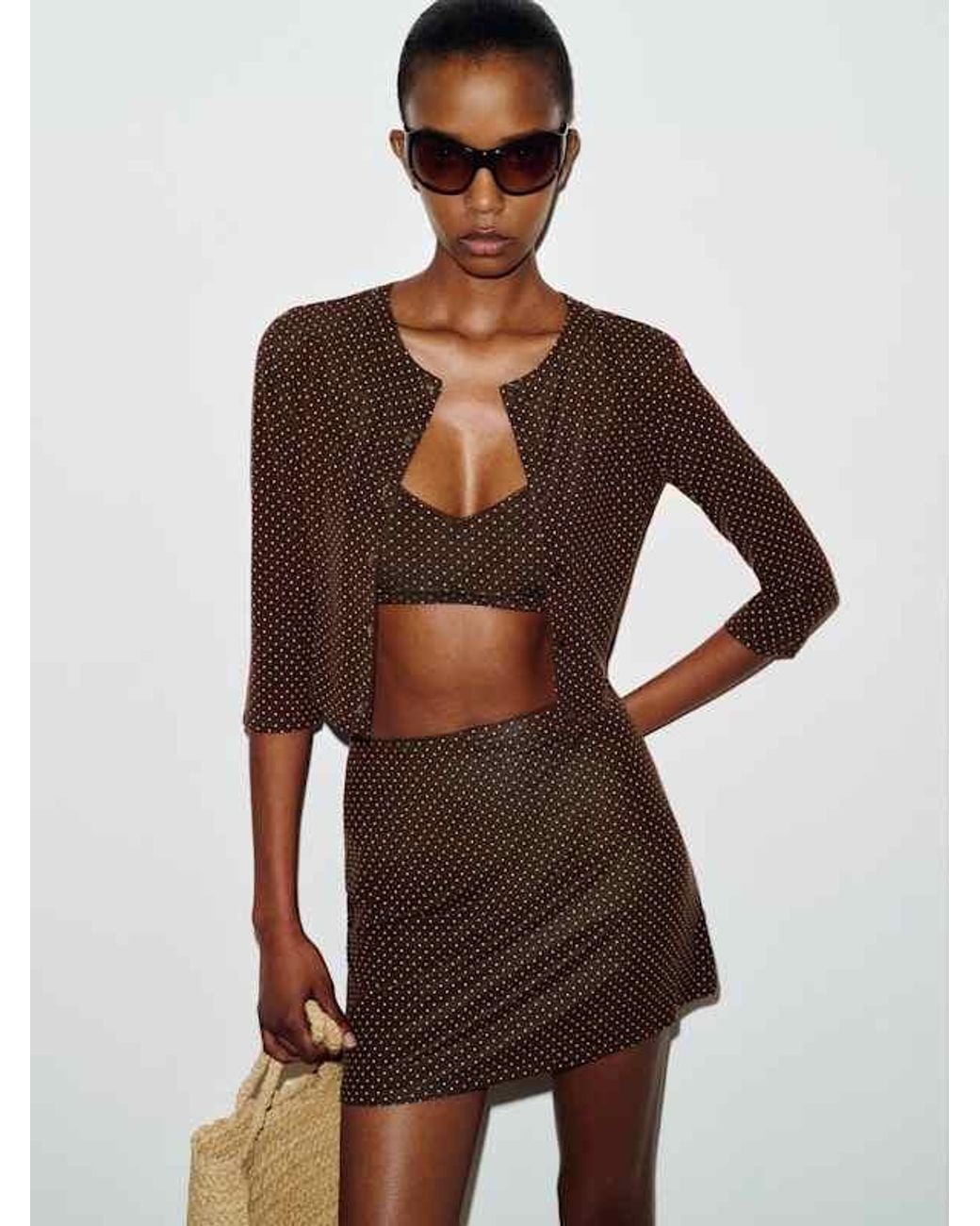 Reformation Brown Ava Knit Three Piece