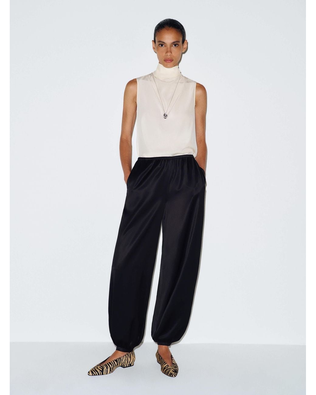 Reformation Blue Aven Satin Pant