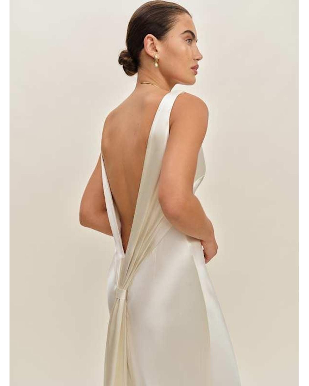 margot silk dress reformation Reformation Margot Silk Dress in Natural
