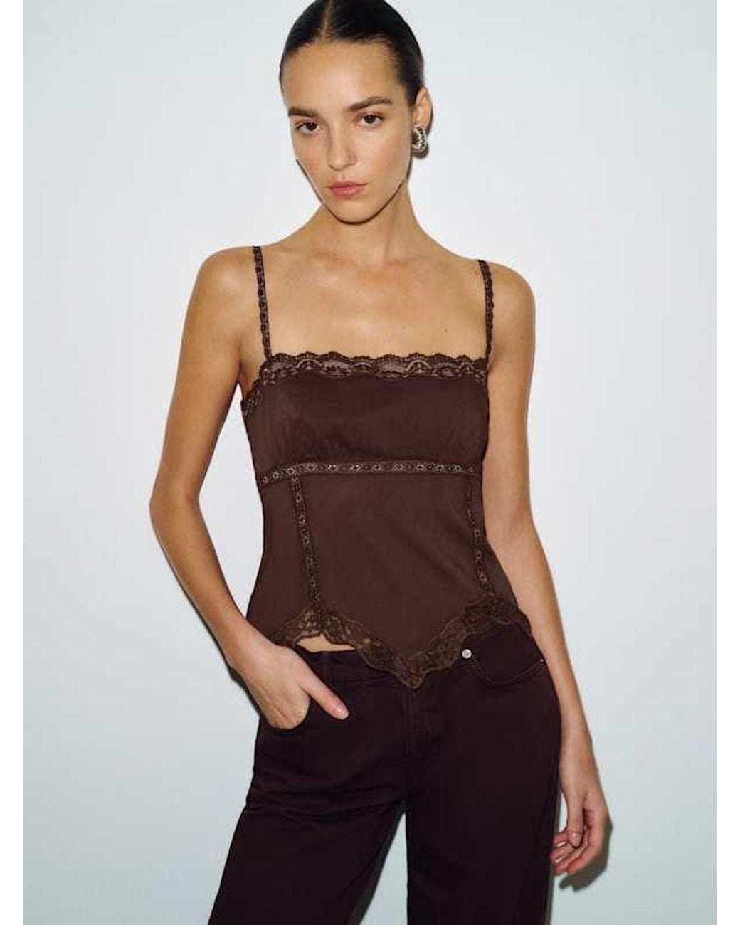 Reformation White Apricot Top Lace
