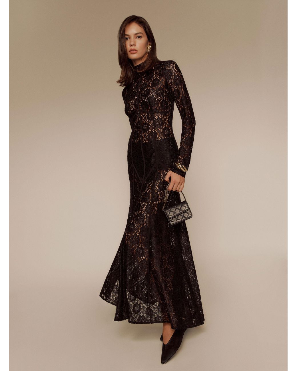 Reformation Luana Dress in Black Lyst