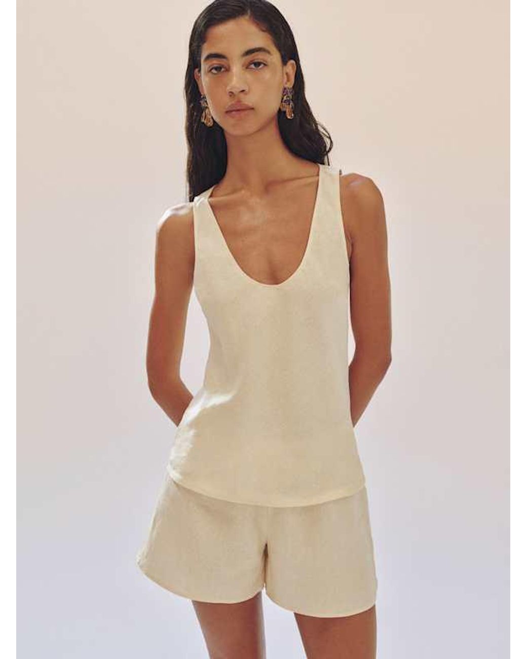 Reformation Natural Enzo Linen Two Piece