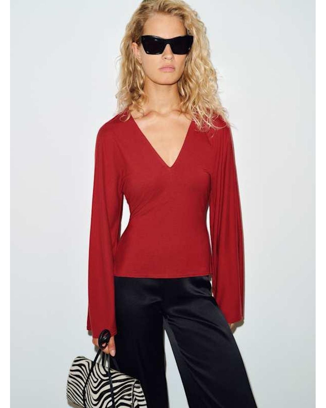 Reformation Red Hadley Knit Top