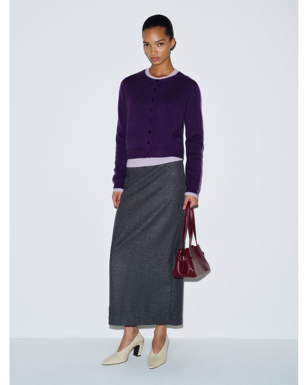 Reformation Blue Clara Cashmere Crew Cardigan