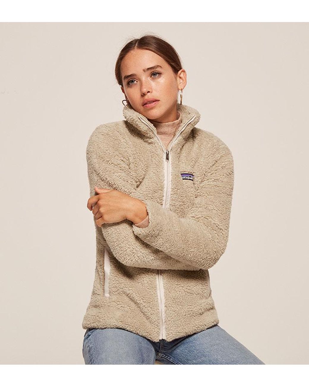 Reformation Patagonia Los Gatos Fleece Jacket in Natural | Lyst