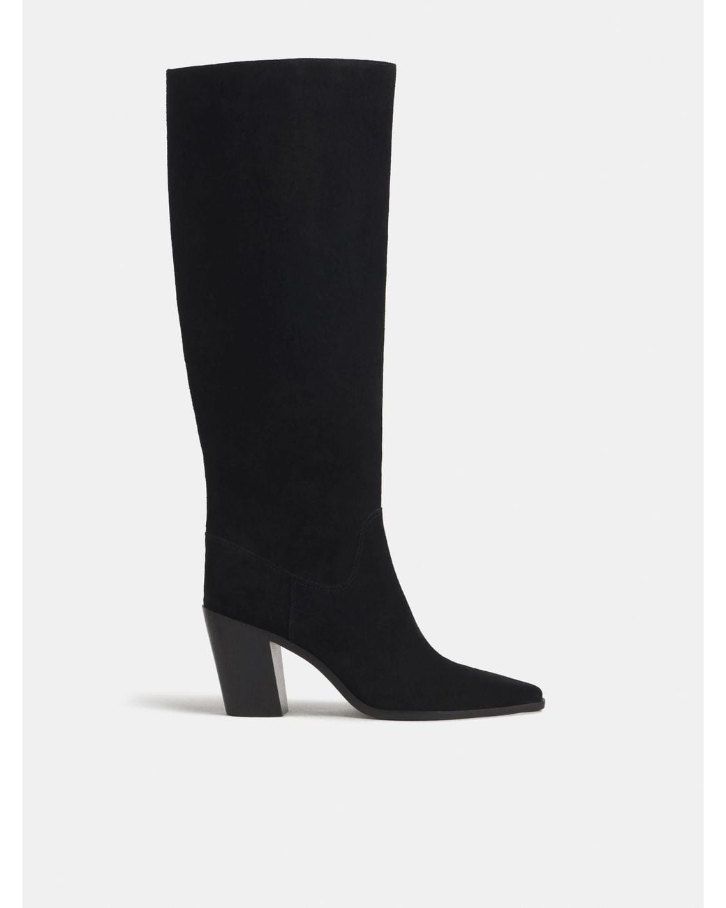 Reformation Black Dominique High Knee Boot Suede