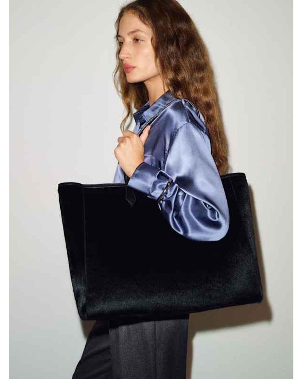 Reformation Blue Sofia Tote Haircalf