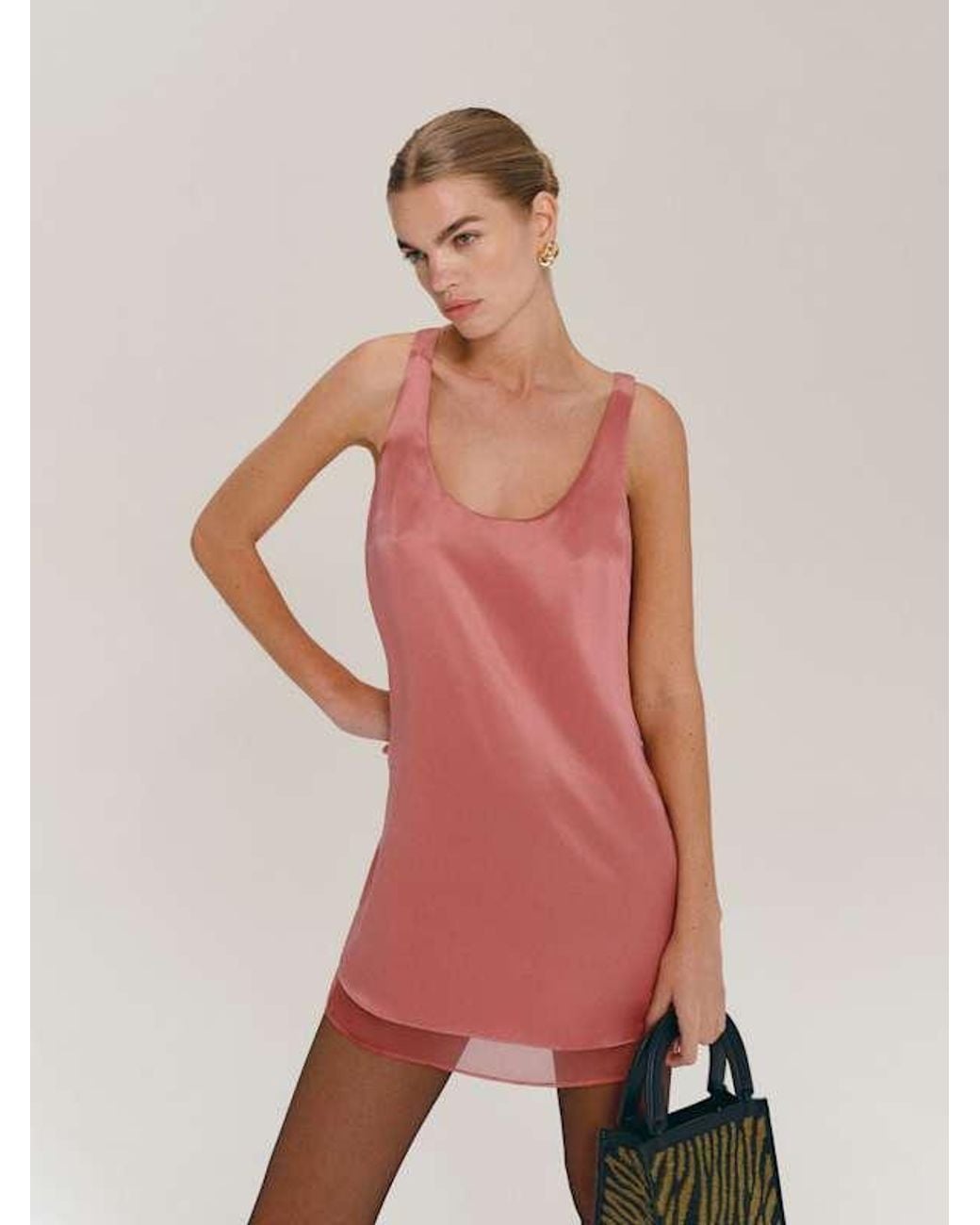 reformation hot pink dress NWT reformation Liya hot pink dress