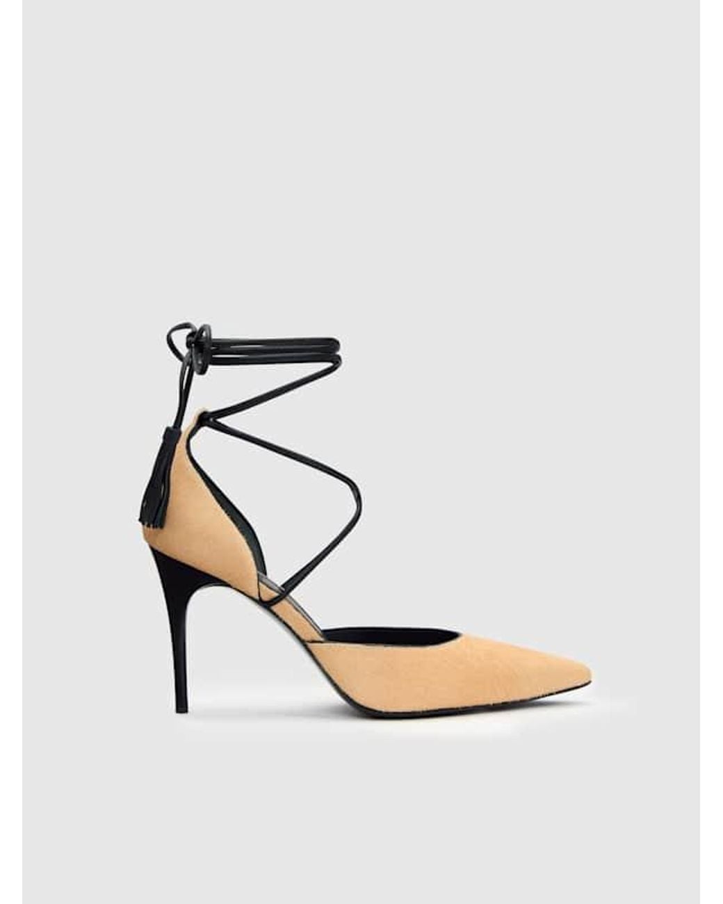 Reformation Brown Julia Tassel Pump Lace