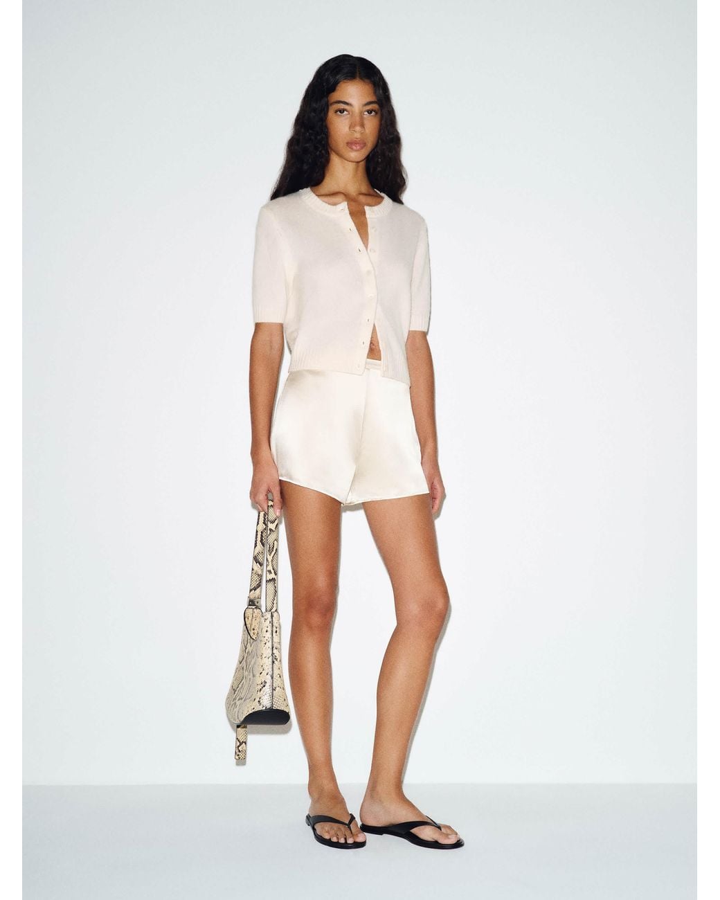 Reformation White Maude Cashmere Cardigan