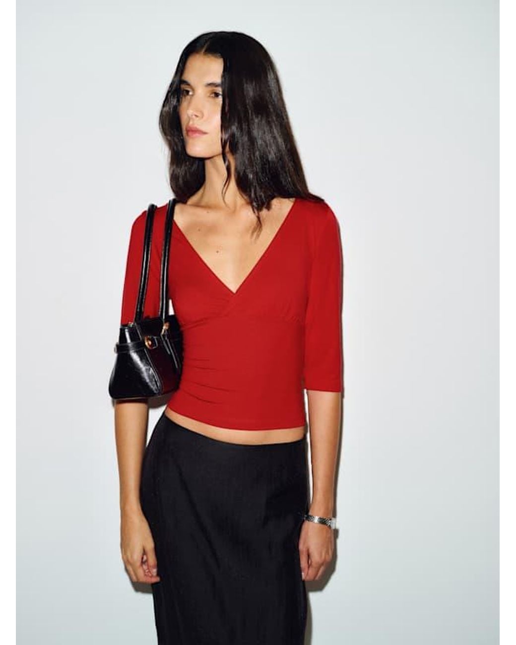 Reformation Red Aylani Knit Top
