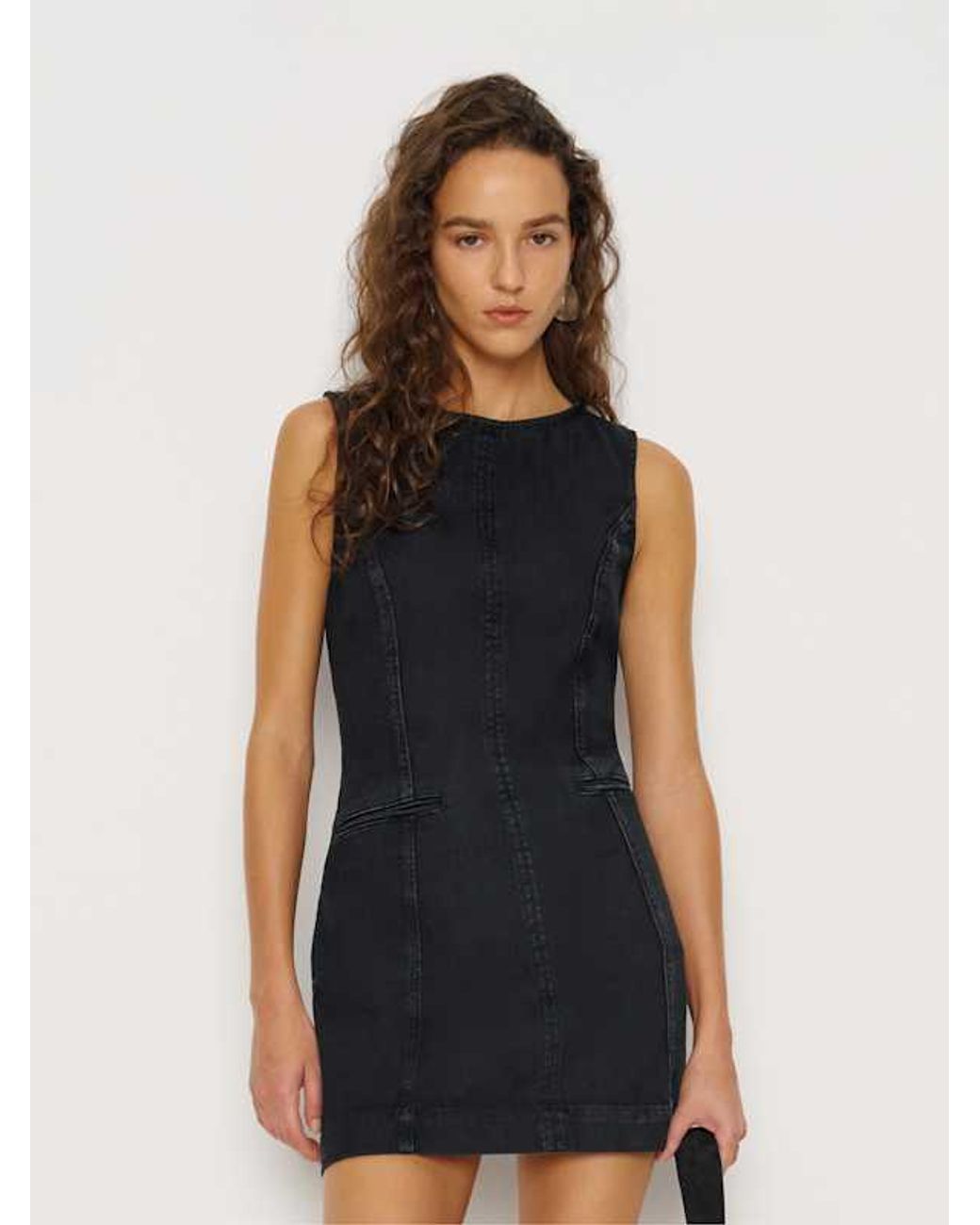 Reformation White Citron Denim Mini Dress 0