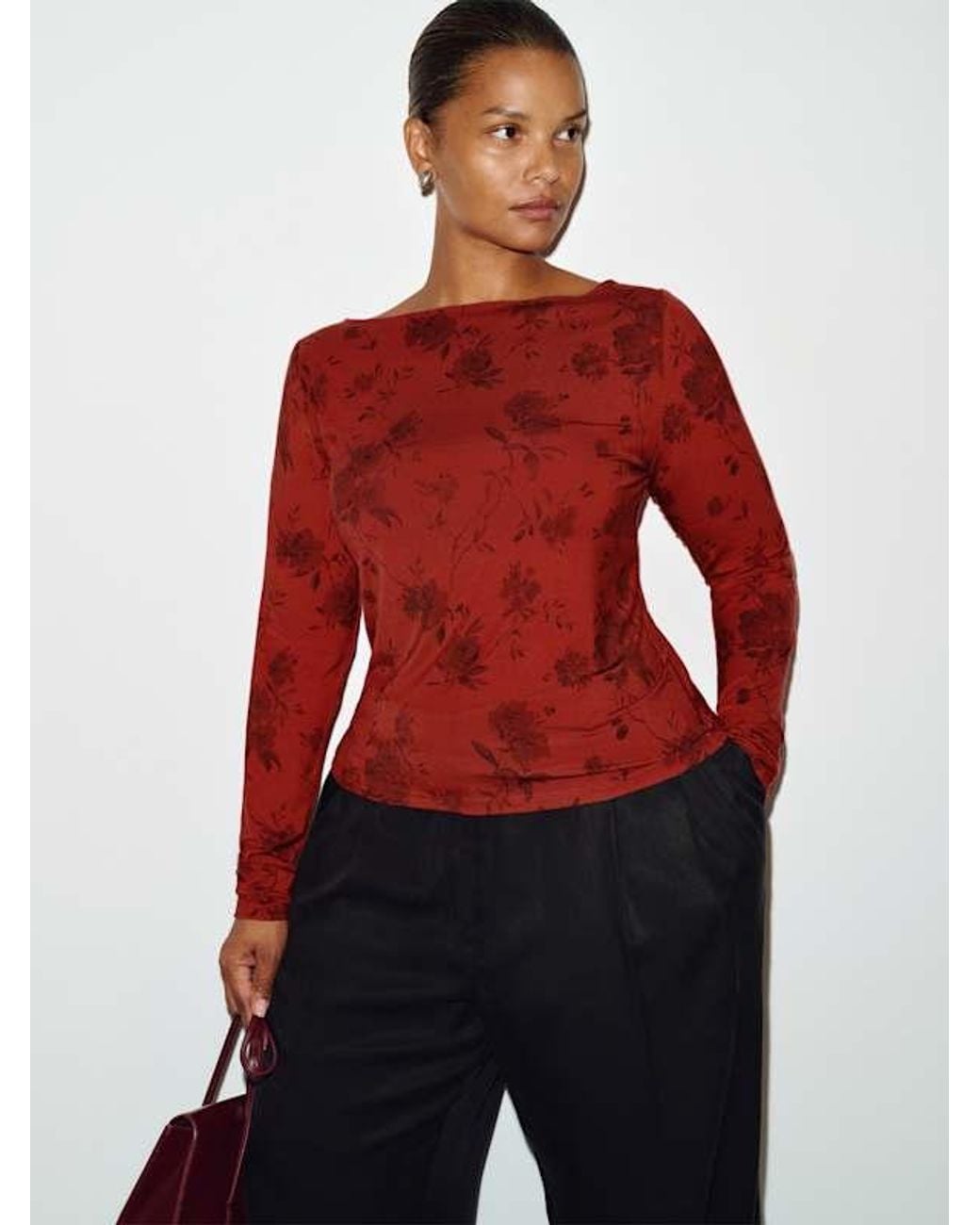 Reformation Red Wiley Knit Top Es