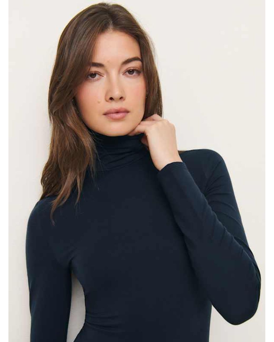 Reformation Blue Cordelia Knit Bodysuit
