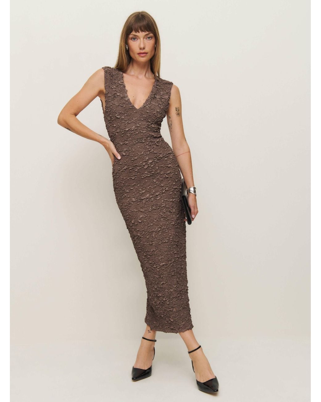 Reformation Palm Knit Dress in Natural