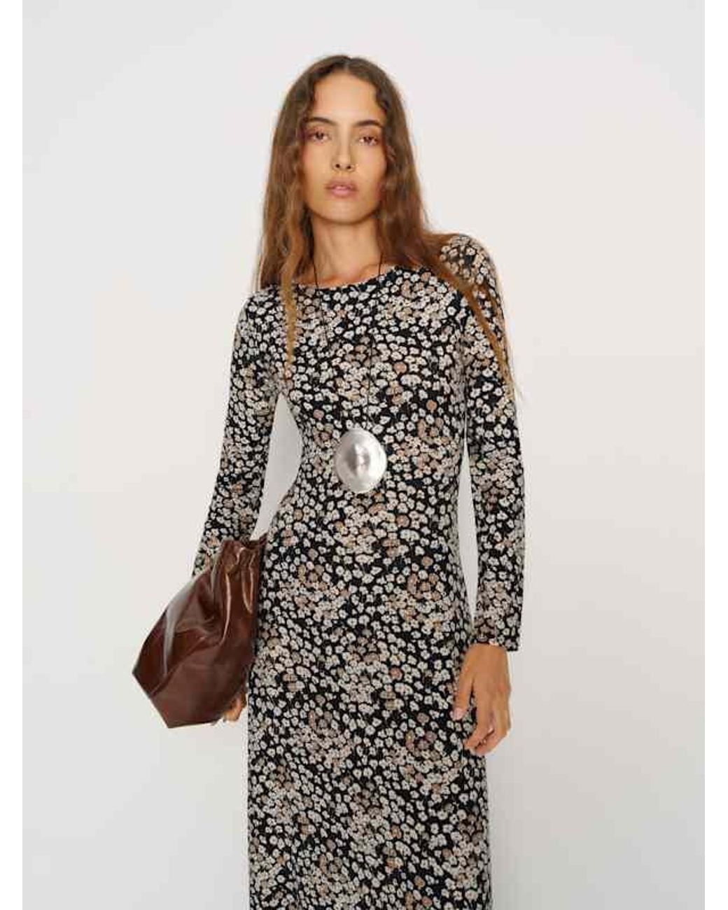 Reformation Kori Knit Dress in Black | Lyst