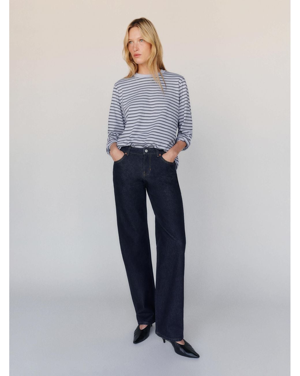 Reformation Blue Charlee Low Rise Straight Leg Jeans Denim