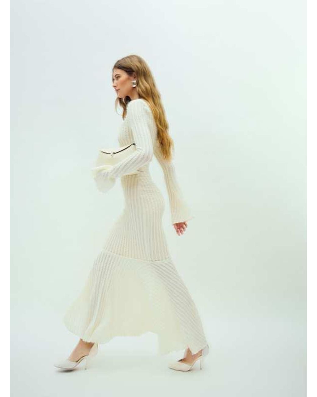 Reformation Tilda Knit Dress in White | Lyst
