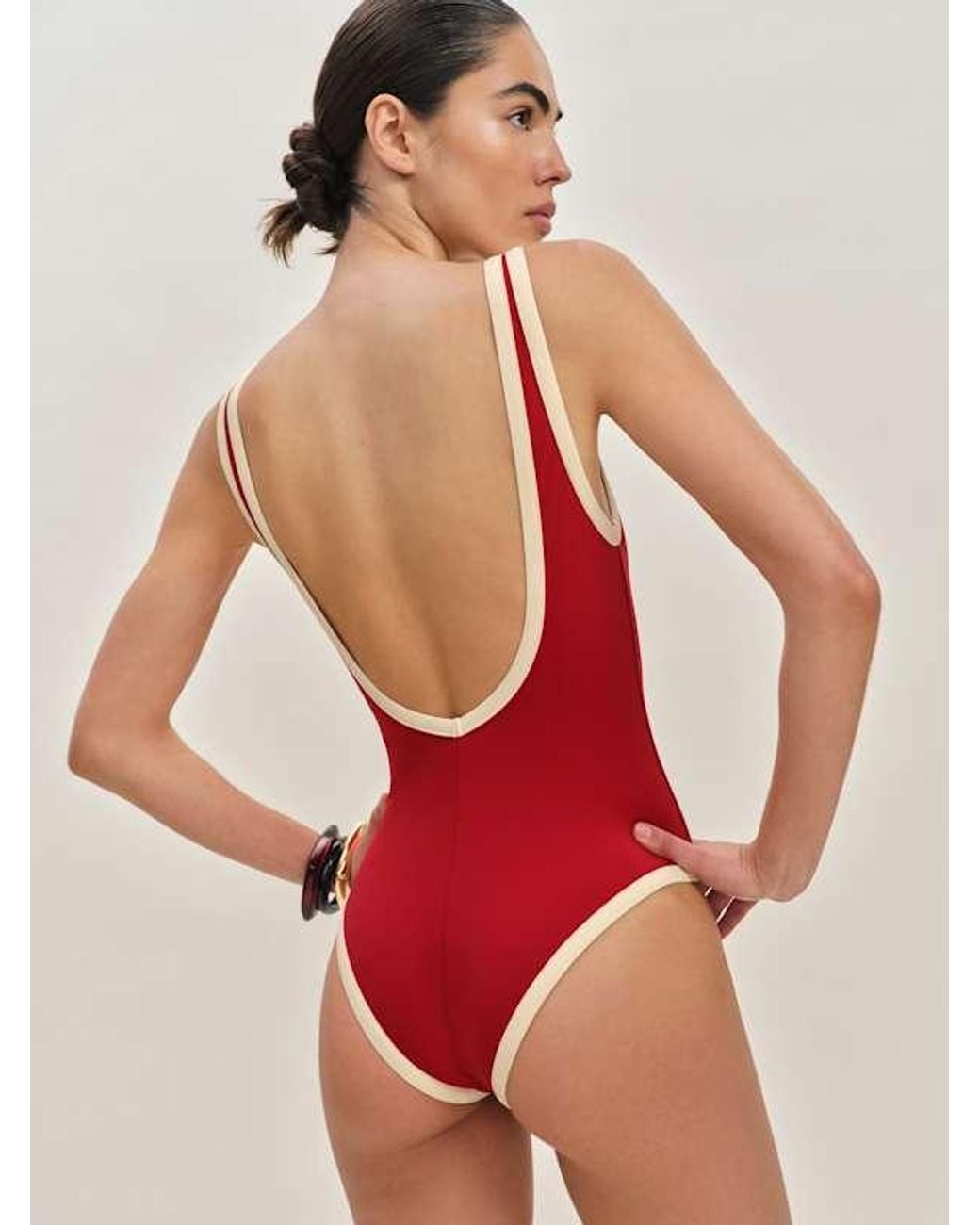 Reformation Red Joy One Piece Swimsuit