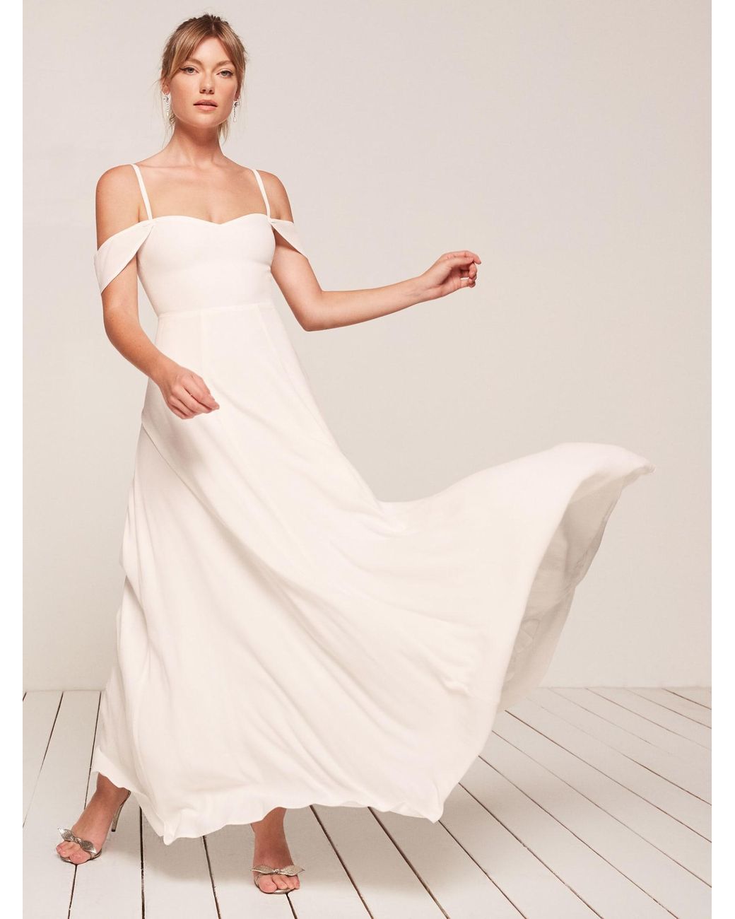 White dress with poppies top